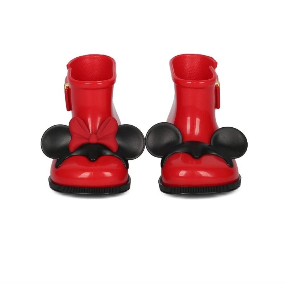 Mini Melissa Mini Sugar Rain Disney PVC Minnie Mickey Rain Boot Red Size 7